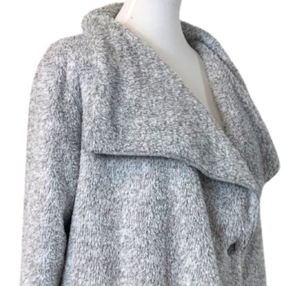 Soft Surroundings Sweater Hugs Gray Fleece Pockets Cardigan Women's Size Small S - Picture 7 of 12